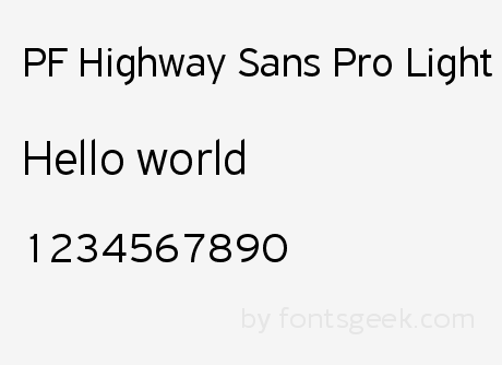 PF Highway Sans Pro Font preview